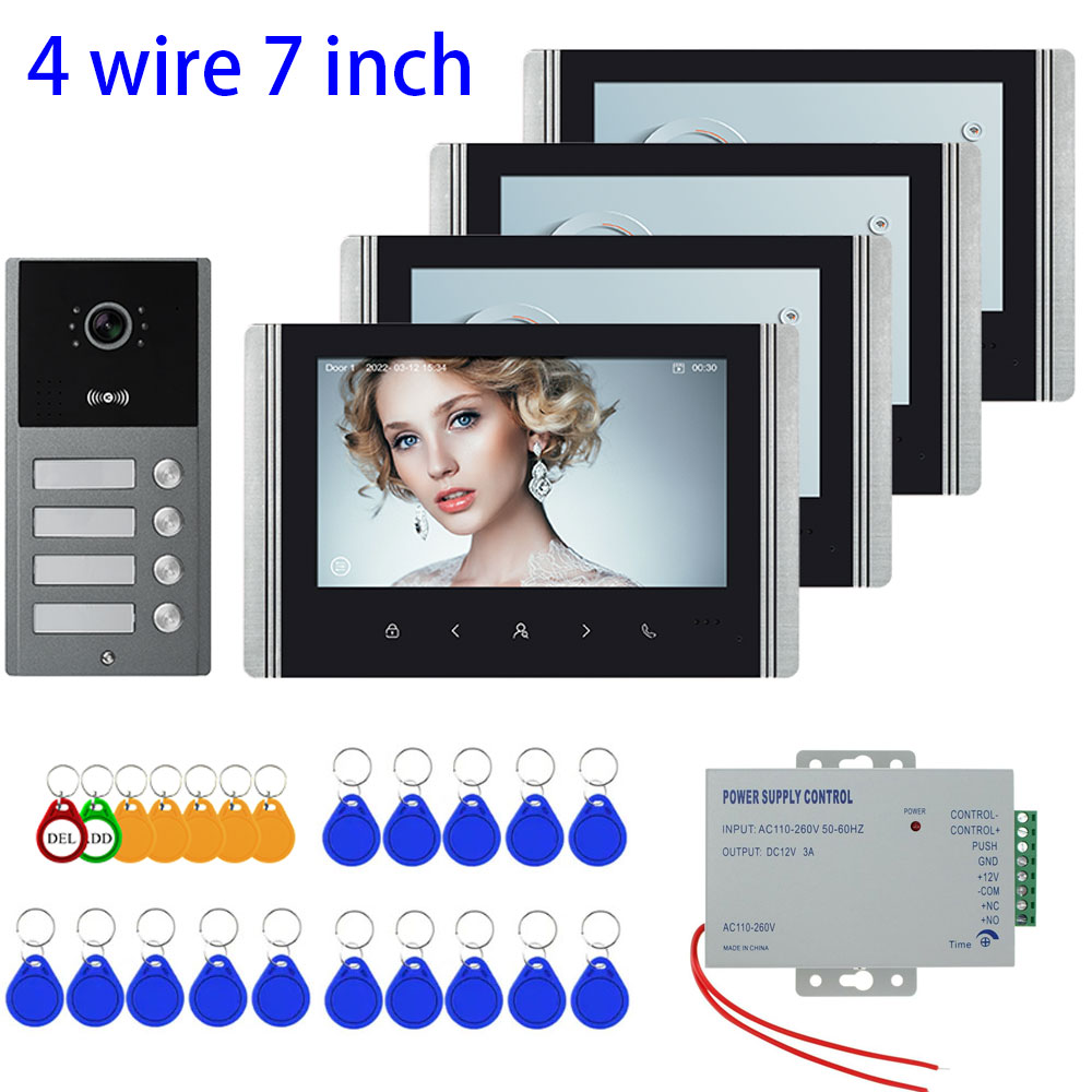 Smart Doorbell Wired - 4 wire 7 inch Apartment Building